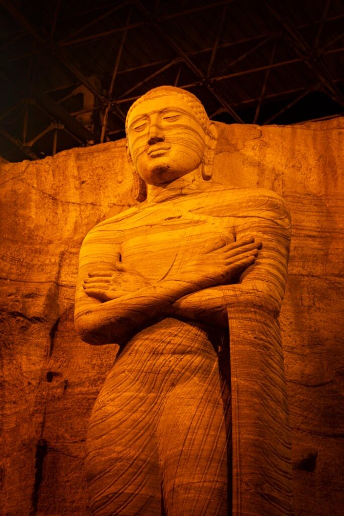 Sculpture in Gal Vihara Rock Temple in Sri Lanka - Trippy Srilanlka - Colombo Tour Experts